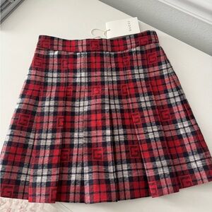 Gucci Red and Black Plaid Mini Skirt